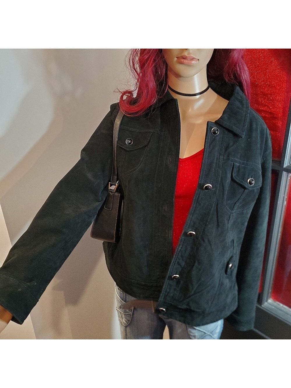 Christopher & Banks Black Suede Jacket